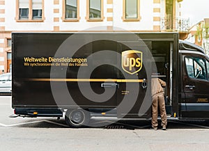 UPS van delivery parcel Germany