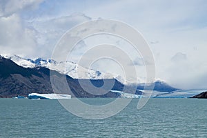 Upsala Glacier view from Argentino lake, Patagonia landscape, Argentina