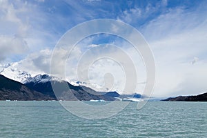 Upsala Glacier view from Argentino lake, Patagonia landscape, Argentina