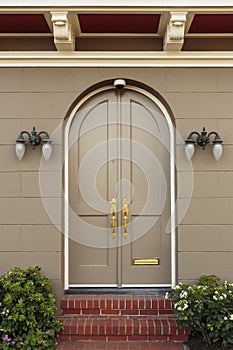 Upscale Home Arched Closed Front Doors
