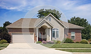 Upscale Home Paved Driveway photo