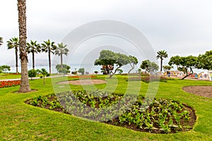 Upscale hotel and Inviting Courtyard and garden on Titikaka, Peru in South America