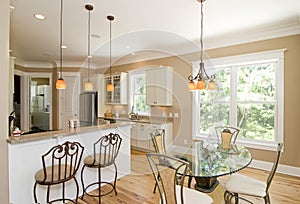 Upscale kitchen and dining room