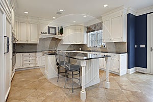 Upscale kitchen with granite island