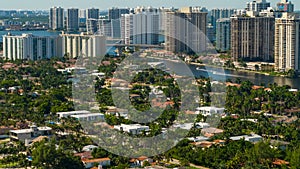 Upscale Miami neighborhood aerial photo