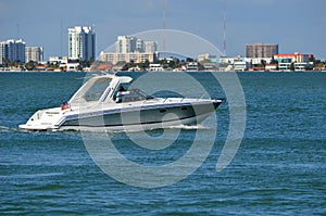 Upscale Motorboat on the Florida Intra-Coastal Waterway