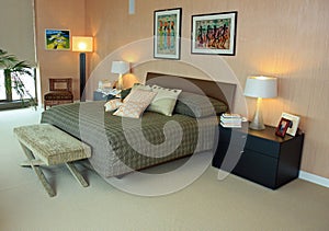 Upscale penthouse master bedroom photo