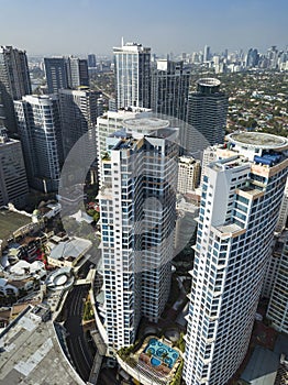 Upscale residential condominiums and Grade A office towers of Eastwood City, Libis, Quezon City, Philippines