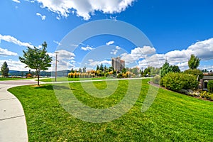 Upscale resort in the Pacific Northwest USA on a summer day