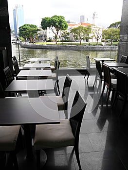 Upscale riverside dining photo