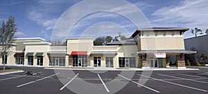 Upscale strip mall pano photo