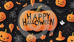 Happy Halloween Pumpkin Pattern Background