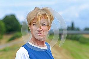 Upset angry woman glaring at the camera