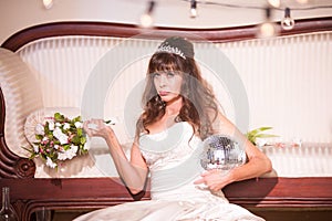 Upset Bride sitting on the floor