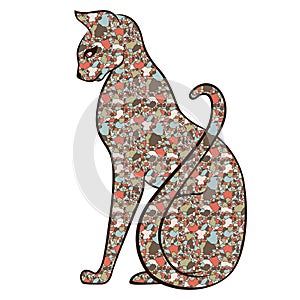 Upset cat from a mosaic