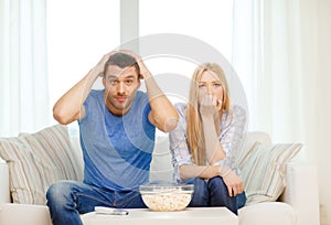 Upset couple after sports team loss