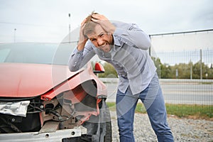 Upset driver After Traffic Accident