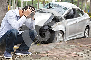 Upset driver After Traffic Accident photo