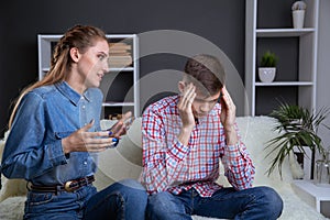 Upset frustrated girlfriend thinking of family conflicts after fight with girlfriend, sad thoughtful wife disappointed