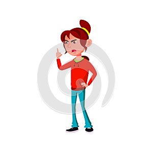 upset girl teenager telling off classmate cartoon vector