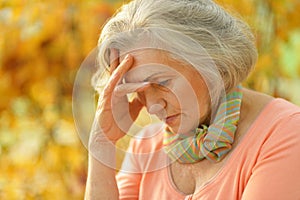 Upset old woman