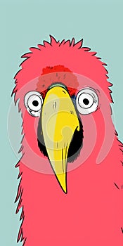 Upset Parrot: A Grotesque Caricature In Allie Brosh\'s Style