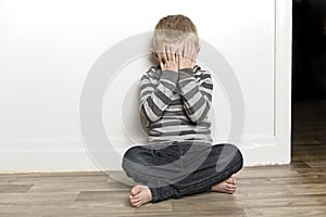 Upset problem child concept for bullying, depression stress