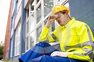 Upset Sad Construction Worker