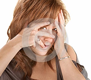 Upset Woman Covering Her Face