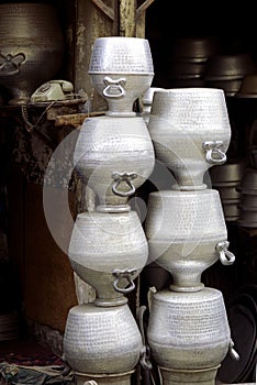 Upside down amphora pots photo