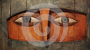 Upside Down Carving: A Rustic Futurism Painting By Amedeo Modigliani