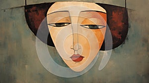 Upside Down Conceptual Art: A Harmonious Balance Of Female Face In Modigliani Style