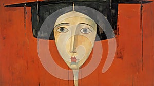 Upside Down Kinetic Art: A Modigliani Painting Of A Woman With A Big Hat