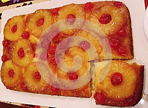 Upside down pineapple cake