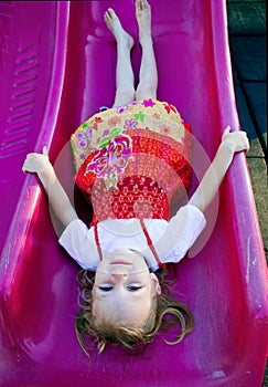 Upside down on the slide