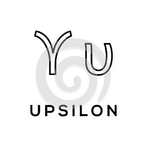 Upsilon Greek alphabet design trendy