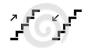 Upstairs and downstairs icon vector. Stairs, ladder sign symbol