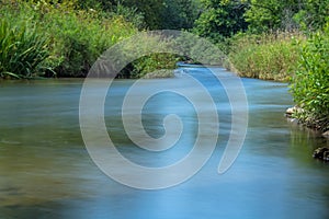 Upstream Daytime Long Exposure View Of The Credit River