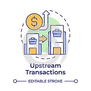 Upstream transactions multi color concept icon photo