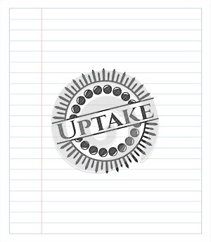 Uptake pencil emblem. Vector Illustration. Detailed