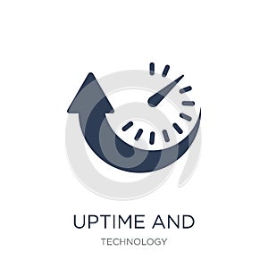 Uptime and downtime icon. Trendy flat vector Uptime and downtime
