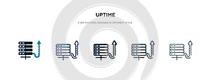 Uptime icon in different style vector illustration. two colored and black uptime vector icons designed in filled, outline, line photo