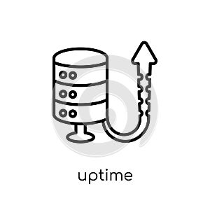 Uptime icon. Trendy modern flat linear vector Uptime icon on white background from thin line web hosting collection