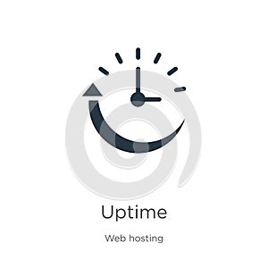 Uptime icon vector. Trendy flat uptime icon from web hosting collection isolated on white background. Vector illustration can be photo