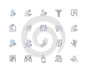 Upturn line icons collection. Growth, Improvement, Development, Progression, Ascend, Advancement, Rise vector and linear