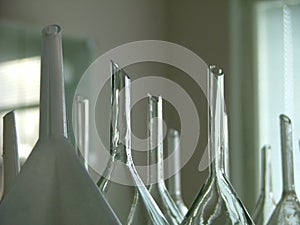 Upturned glass funnels photo