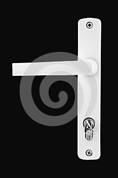 UPVC door handle on black