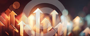 The upward arrows symbolizing growth and success in a dynamic environment..AI generated image