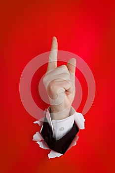 Upward pointing finger