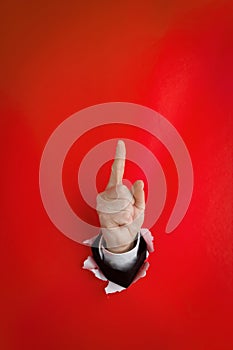 Upward pointing finger